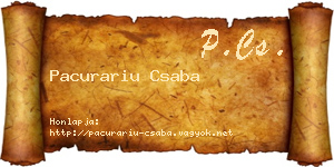 Pacurariu Csaba névjegykártya